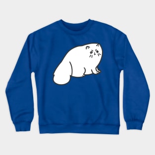 Angry Fluffy White Cat Crewneck Sweatshirt